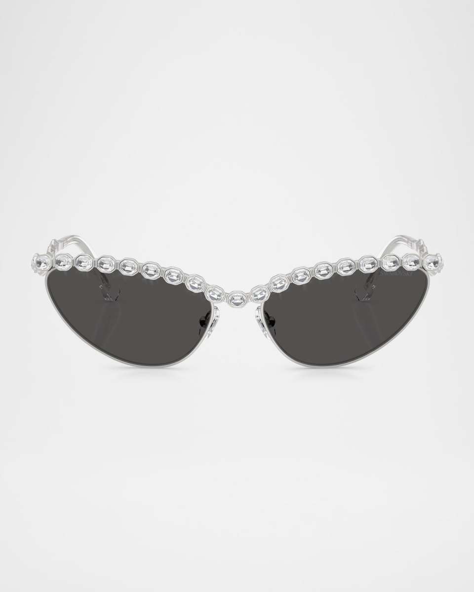 SK7030 Crystal Metal Cat-Eye Sunglasses